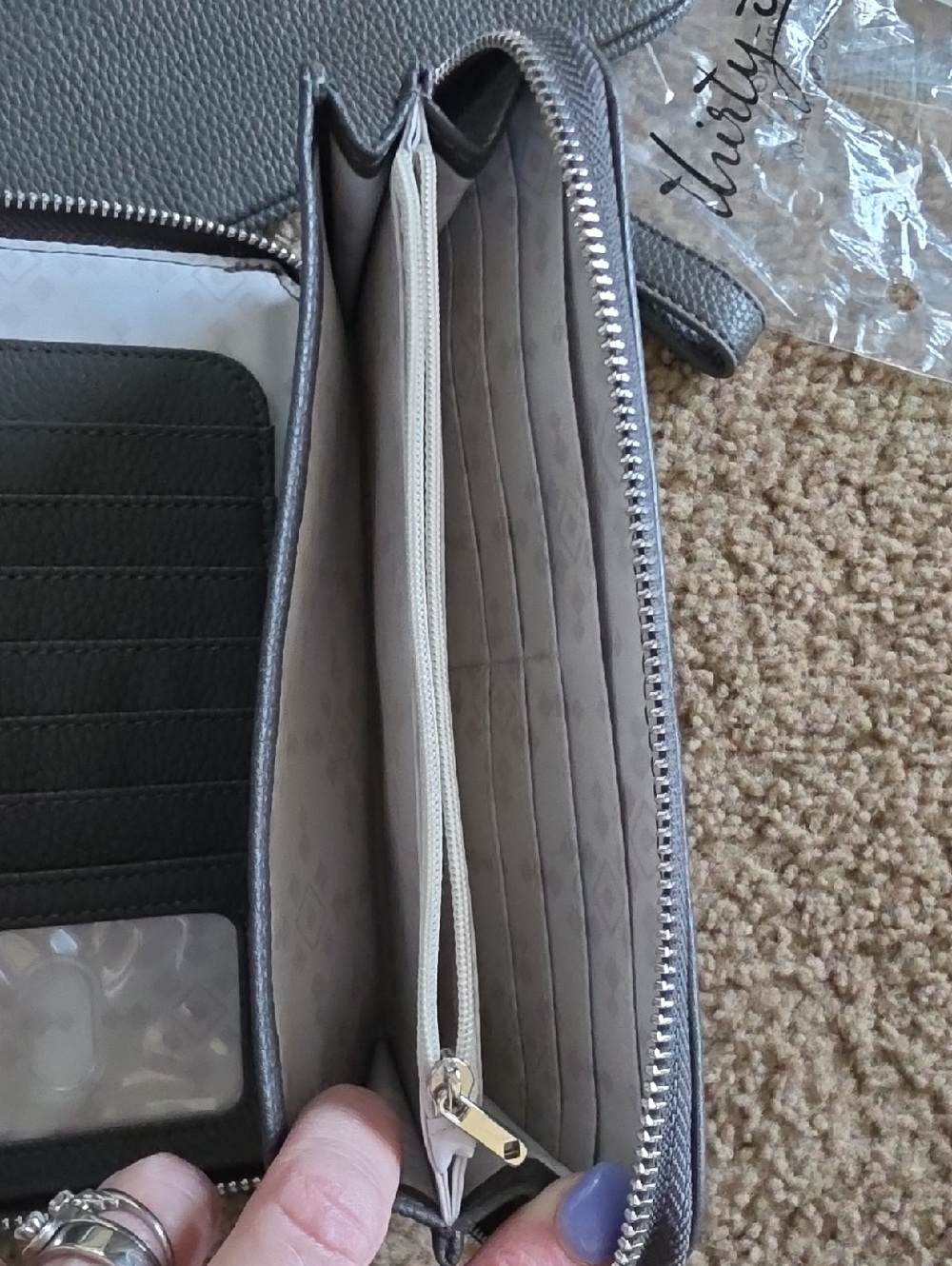 Jewell By Thirty One All Around Tote In City Charcoal Pebble With Accesories - Picture 7 of 7